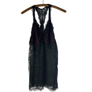 Cacique Elegant Black Lace Chemise size 14/16
